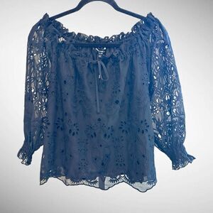 Generation Love Olive Embroidered Blouse in Black Size XS